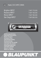 Blaupunkt Rimini-MP-27 - Owners Manual